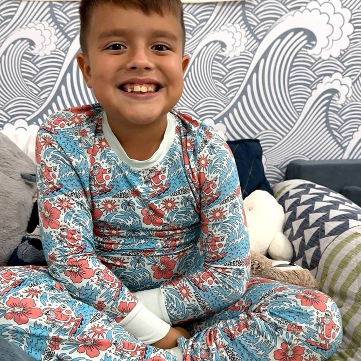 Merry Vibes Bamboo PJ Two Piece Jogger Youth - Tuck &amp; Char Co.