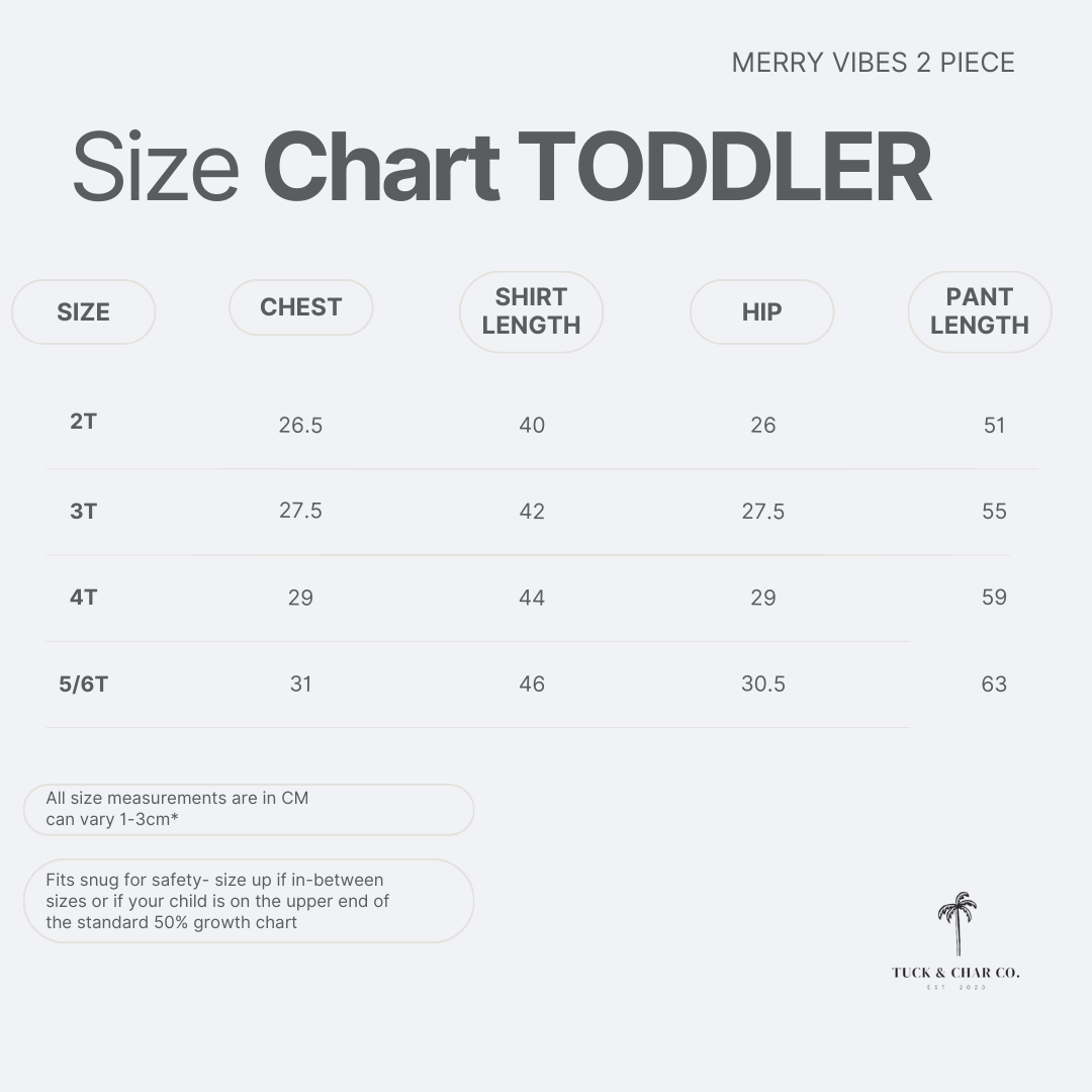 Merry Vibes Bamboo Toddler Two - Piece Pajama Set - Tuck &amp; Char Co.