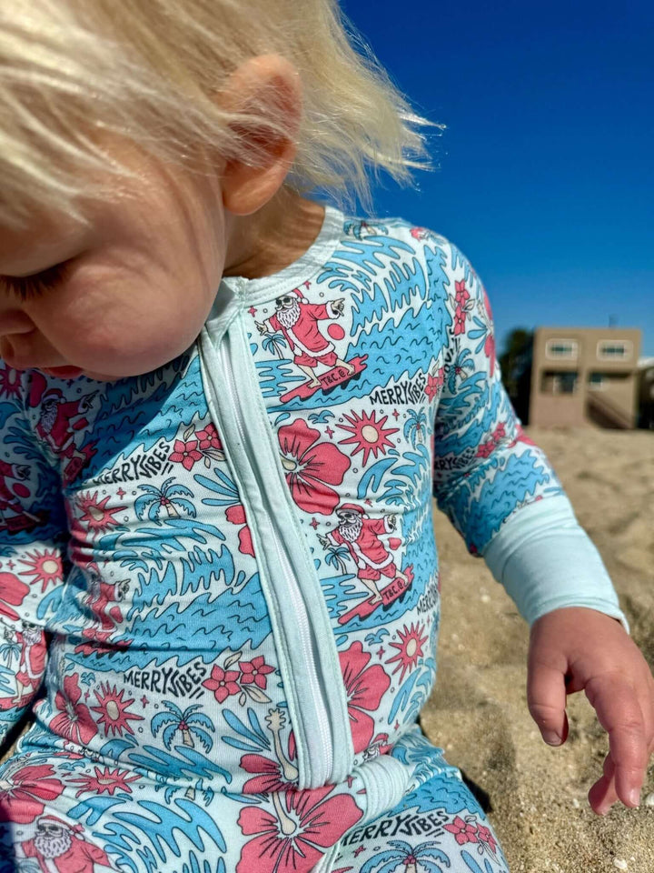 Merry Vibes Bamboo Zippy Pajama - Tuck &amp; Char Co.