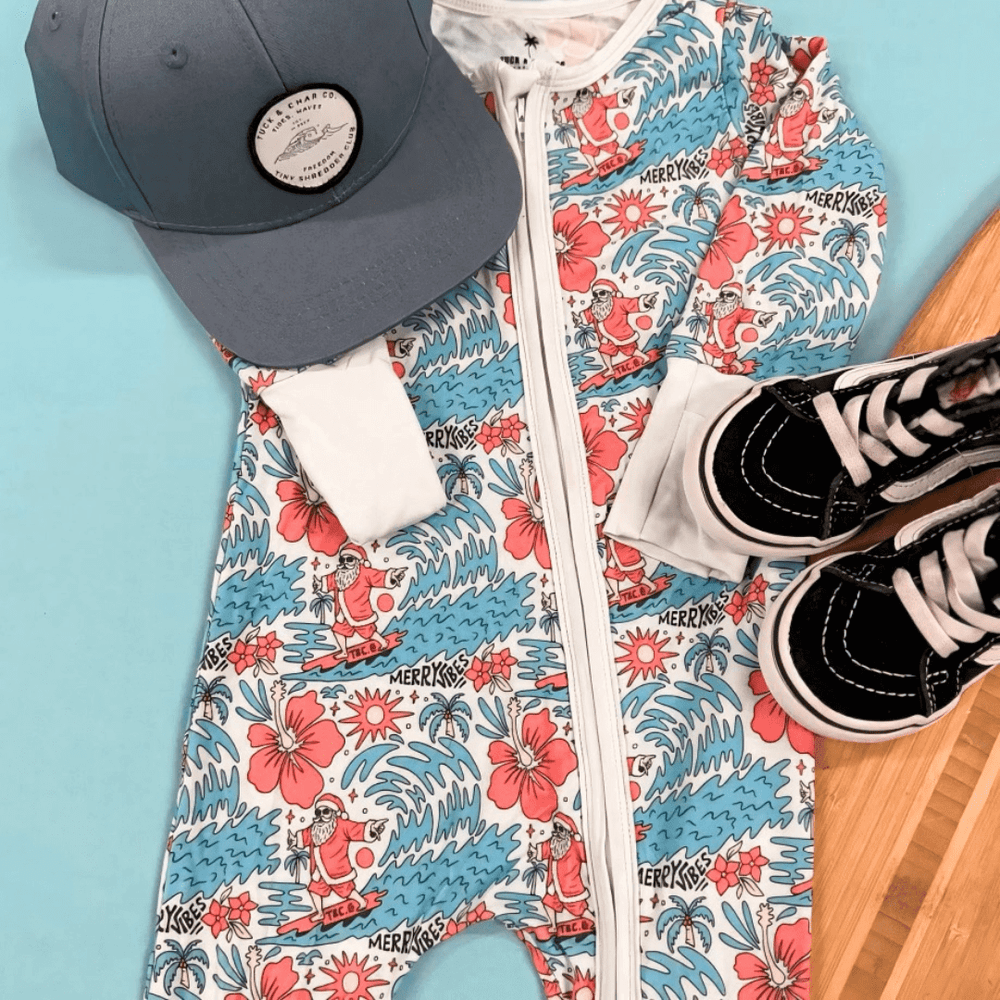Merry Vibes Bamboo Zippy Pajama - Tuck & Char Co.