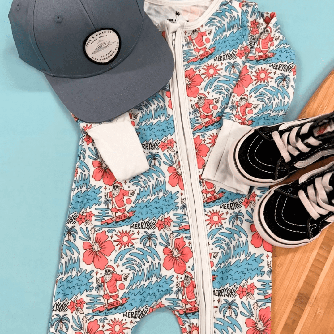 Merry Vibes Bamboo Zippy Pajama - Tuck &amp; Char Co.