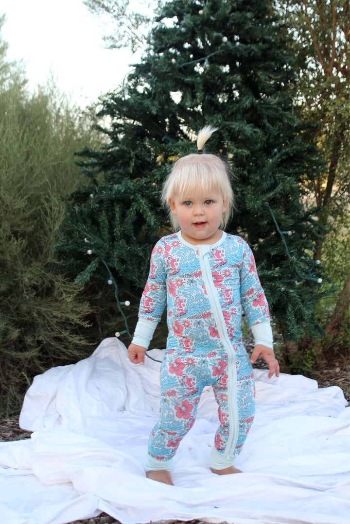 Merry Vibes Bamboo Zippy Pajama - Tuck &amp; Char Co.
