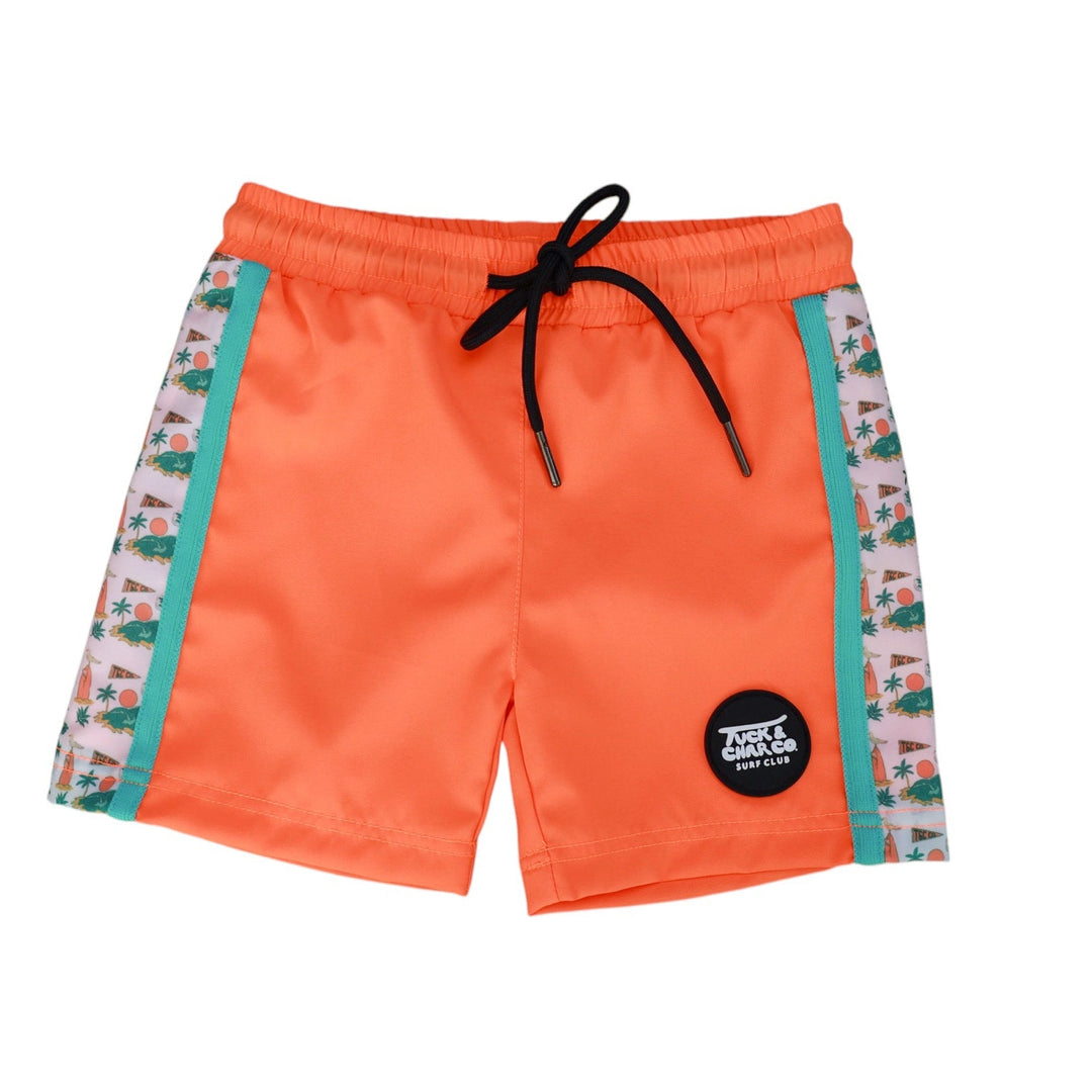 Neon Orange Boys Hybrid Boardshorts – Surfing Seagulls - Tuck &amp; Char Co.