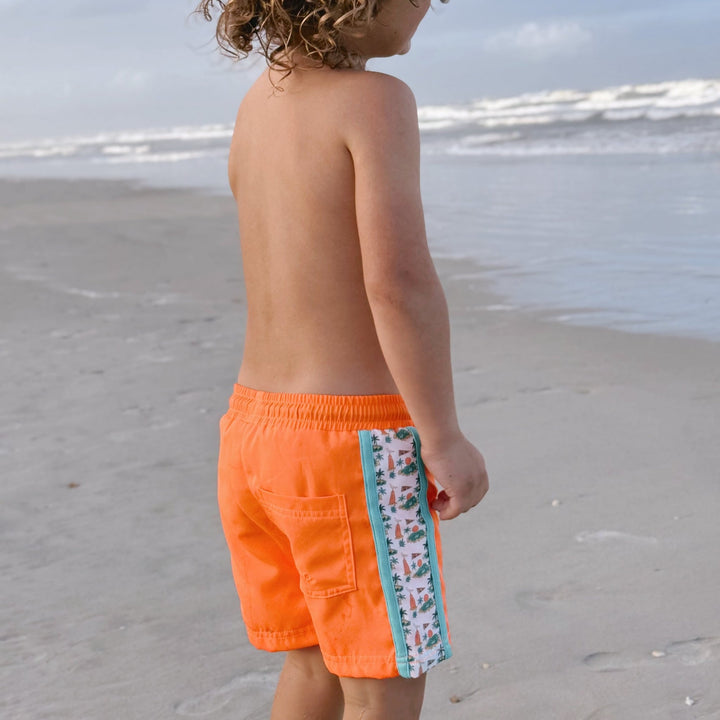 Neon Orange Boys Hybrid Boardshorts – Surfing Seagulls - Tuck &amp; Char Co.
