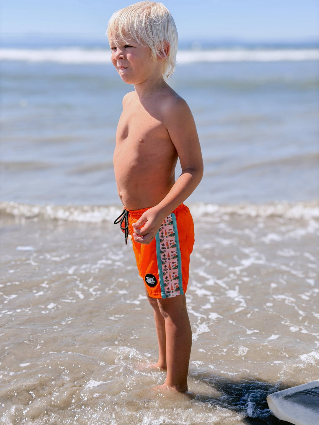 Neon Orange Boys Hybrid Boardshorts – Surfing Seagulls - Tuck &amp; Char Co.