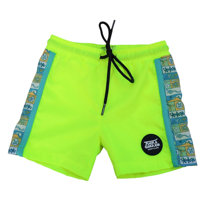 Neon Yellow Boys Hybrid Boardshorts – Retro Coastal - Tuck &amp; Char Co.