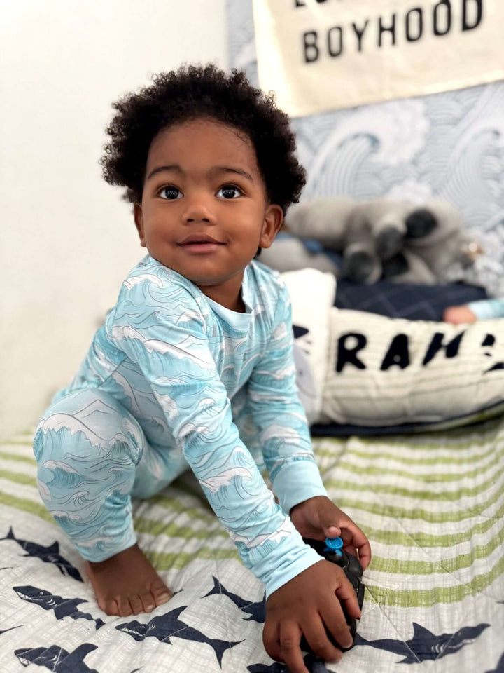 Ocean Dreamers Bamboo Pajamas- Two Piece - Tuck &amp; Char Co.