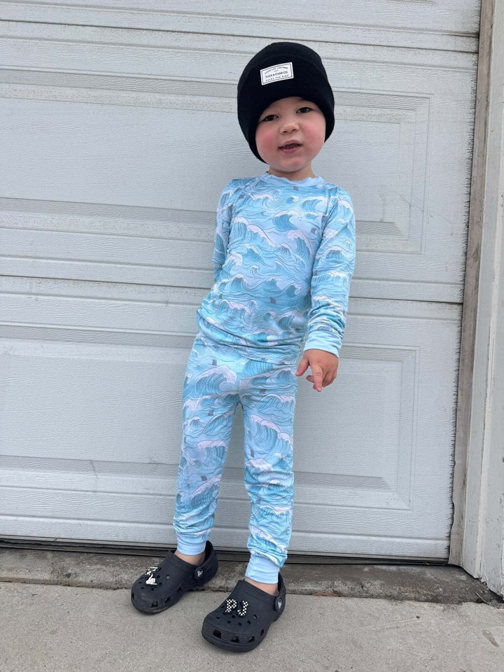 Ocean Dreamers Bamboo Pajamas- Two Piece - Tuck &amp; Char Co.