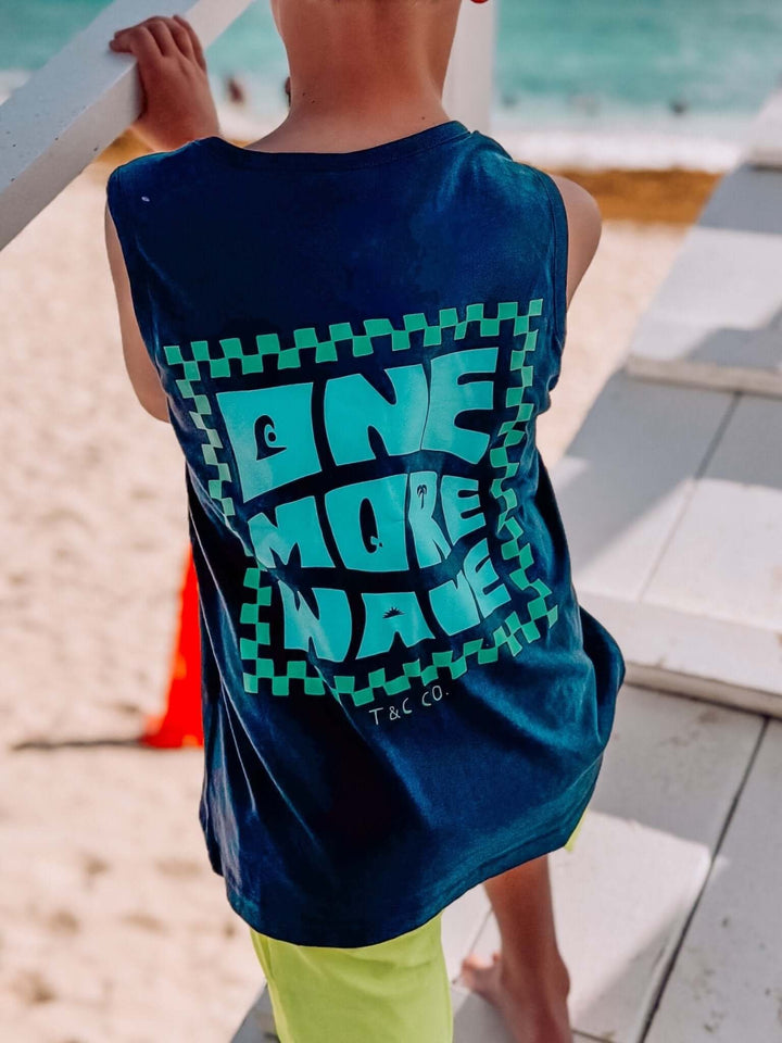 One More Wave Denim Navy Tank Top - Tuck &amp; Char Co.