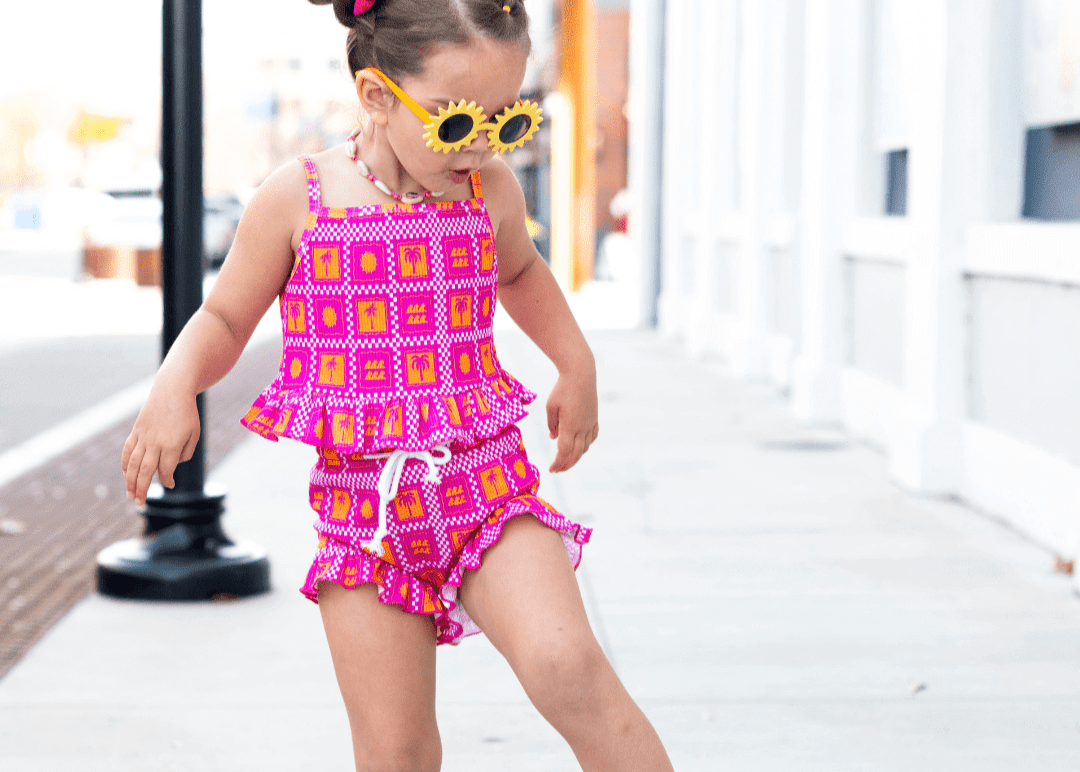 Palms &amp; Frills Girls Two Piece Set - Tuck &amp; Char Co.