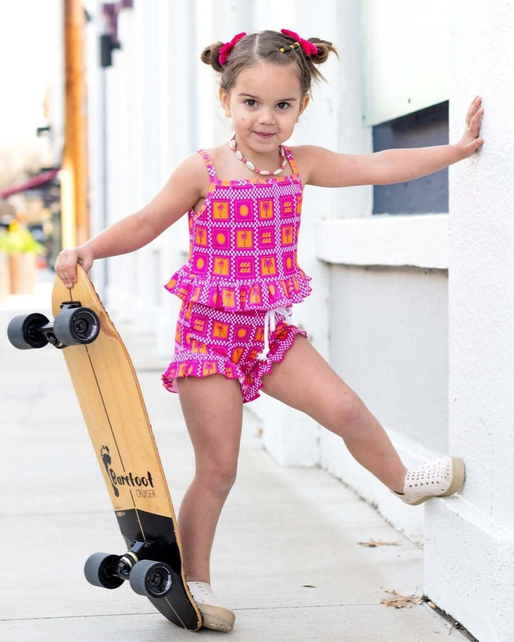 Palms &amp; Frills Girls Two Piece Set - Tuck &amp; Char Co.