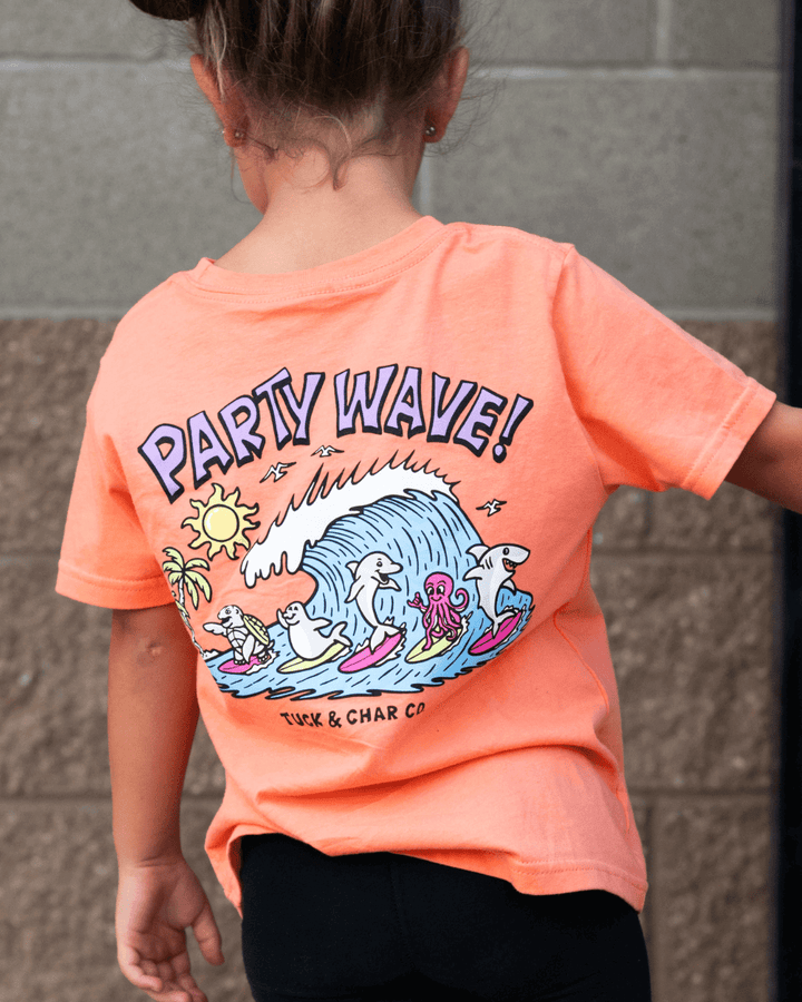 Party Wave T-Shirt - Orange - Tuck &amp; Char Co.