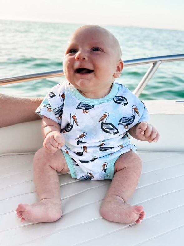 Pelican Blue Romper - Tuck &amp; Char Co.