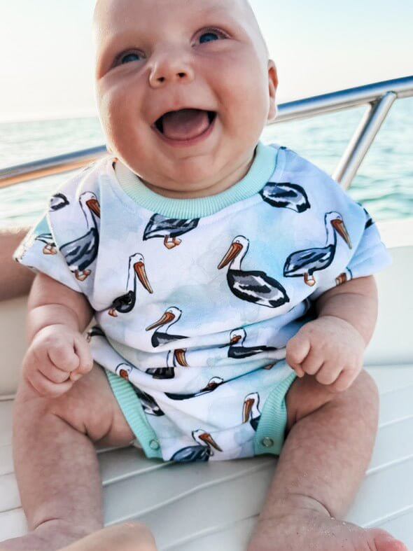 Pelican Blue Romper - Tuck &amp; Char Co.