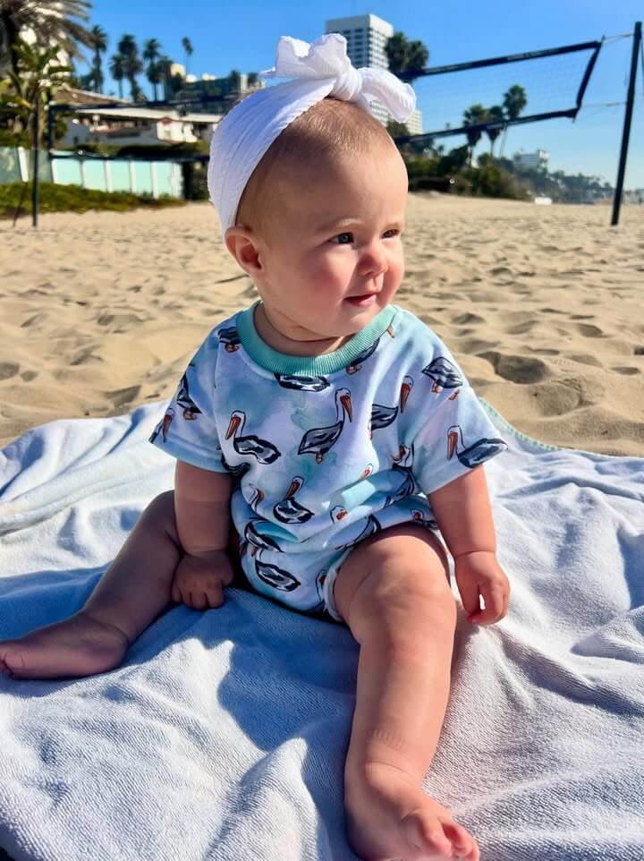 Pelican Blue Romper - Tuck &amp; Char Co.
