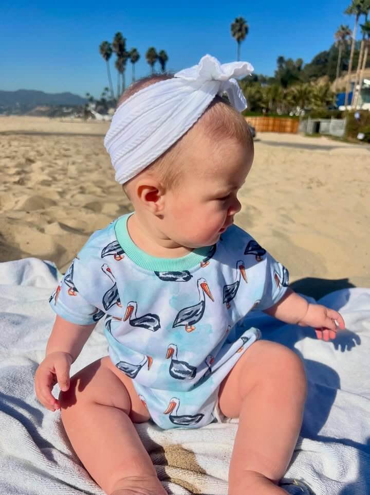 Pelican Blue Romper - Tuck &amp; Char Co.