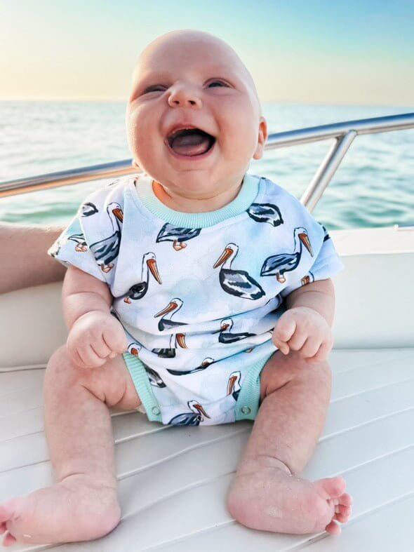 Pelican Blue Romper - Tuck &amp; Char Co.