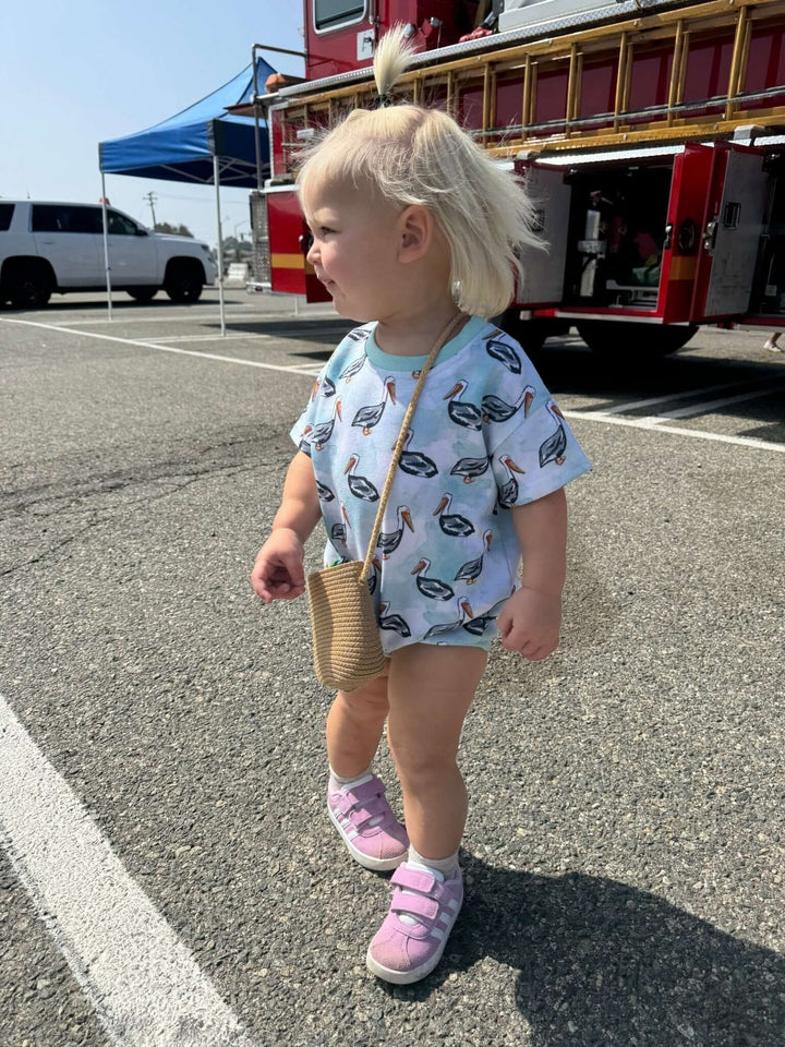 Pelican Blue Romper - Tuck &amp; Char Co.