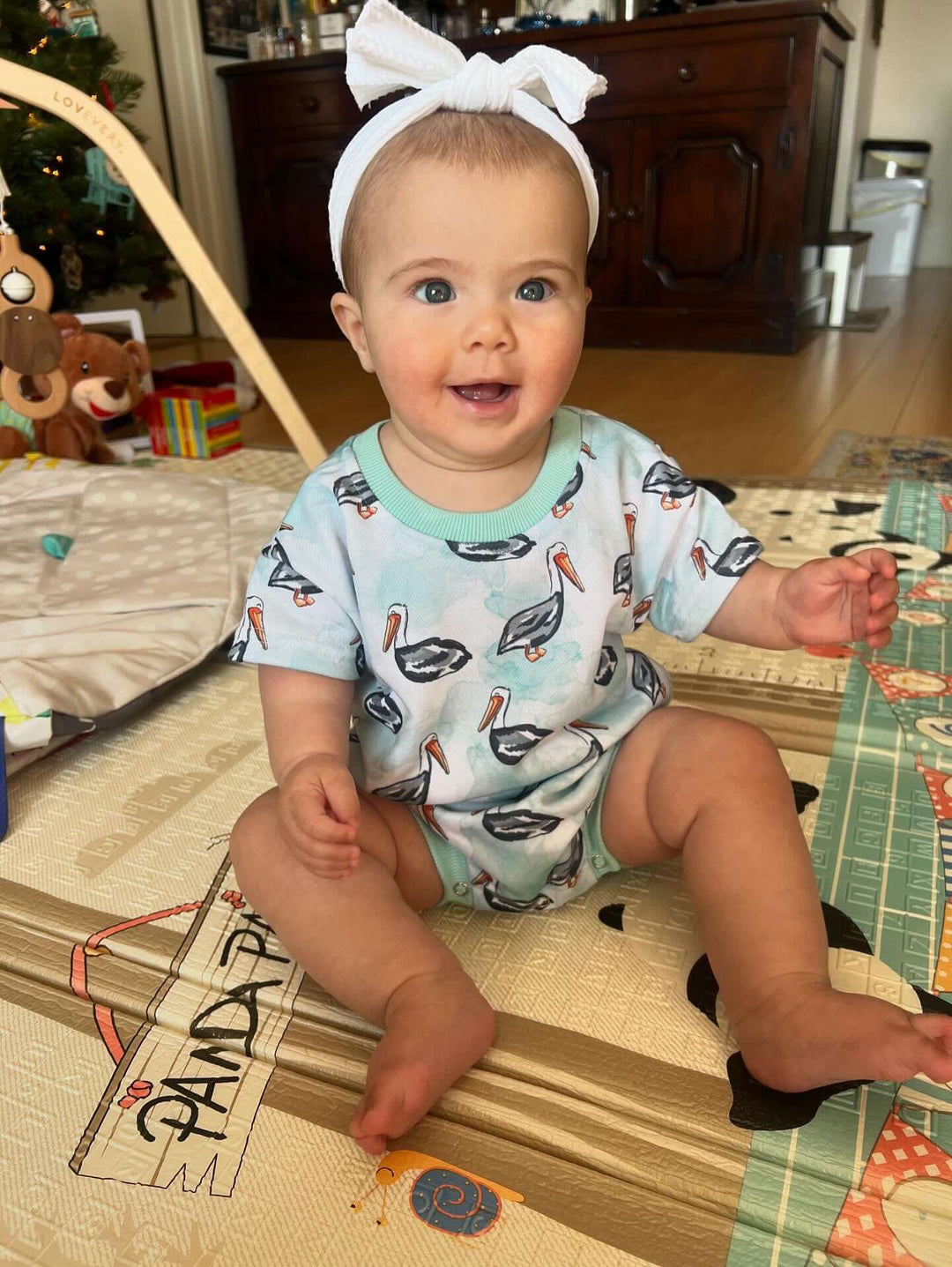 Pelican Blue Romper - Tuck &amp; Char Co.