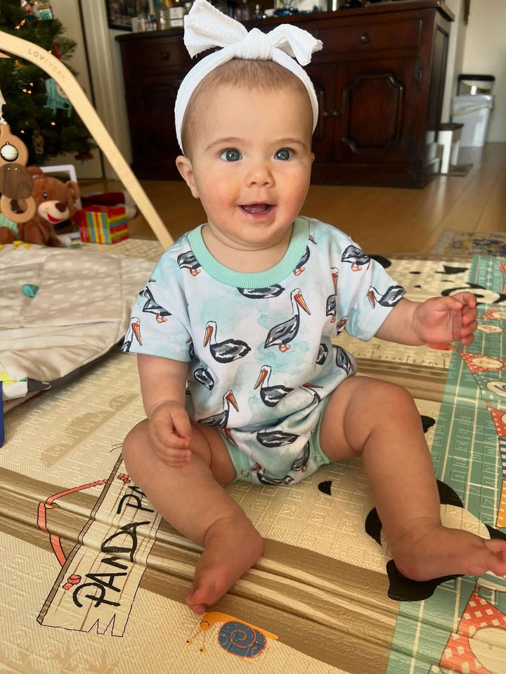 Pelican Blue Romper - Tuck &amp; Char Co.