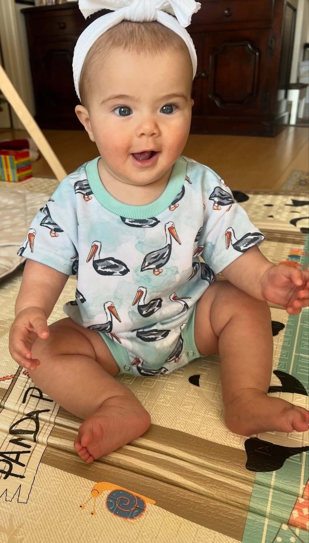Pelican Blue Romper - Tuck &amp; Char Co.