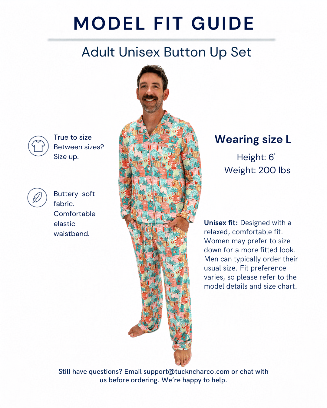 Pink Beach Huts Adult Unisex Button-Down Pajama Set - Tuck &amp; Char Co.