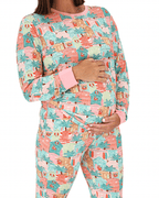 Pink Beach Huts Adult Unisex Jogger Pajama Set