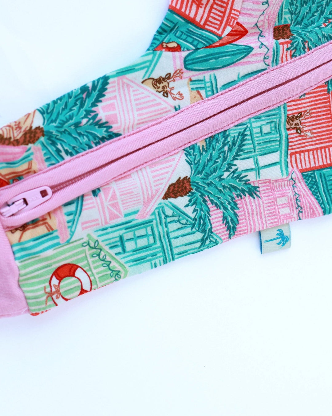 Pink Beach Huts Baby Zippy Pajamas - Tuck &amp; Char Co.