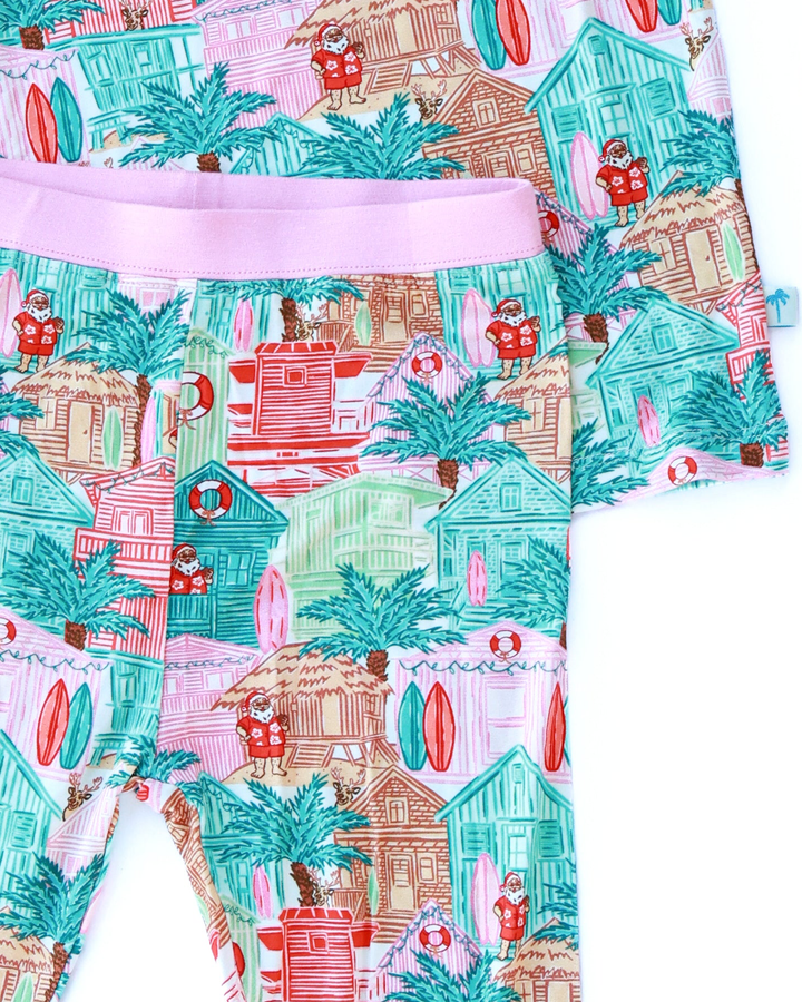 Pink Beach Huts Kids Pajama Set - Tuck &amp; Char Co.