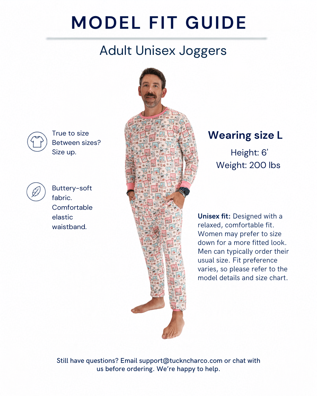 Pink Coastal Postcards Adult Unisex Jogger Pajama Set - Tuck &amp; Char Co.
