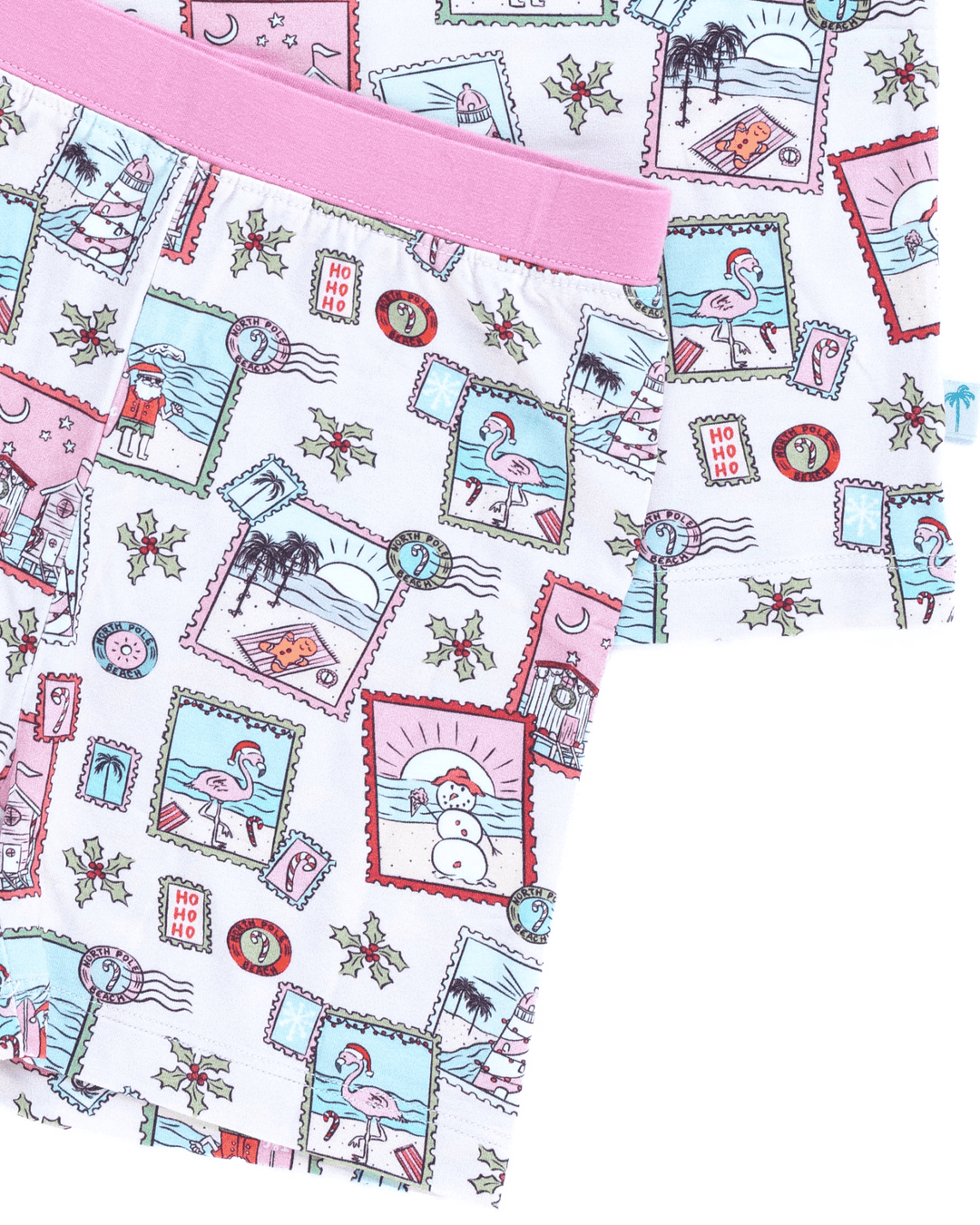 Pink Coastal Postcards Kids Short Pajama Set - Tuck &amp; Char Co.