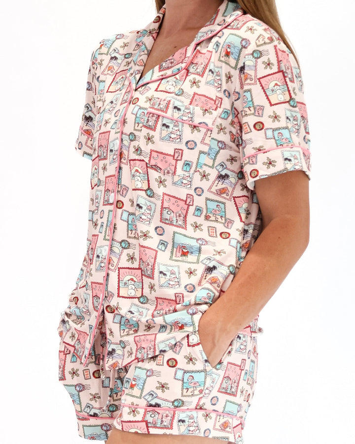 Pink Coastal Postcards Women&
