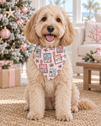 Pink Coastal Postcards Dog Bandana