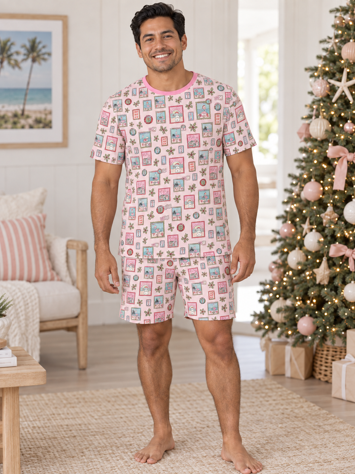 Pink Coastal Postcards Men&