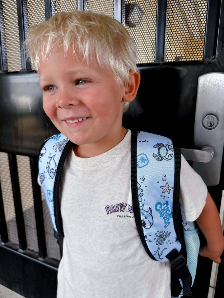 Rad Sea Crew Backpack Standard Size- Blue - Tuck &amp; Char Co.