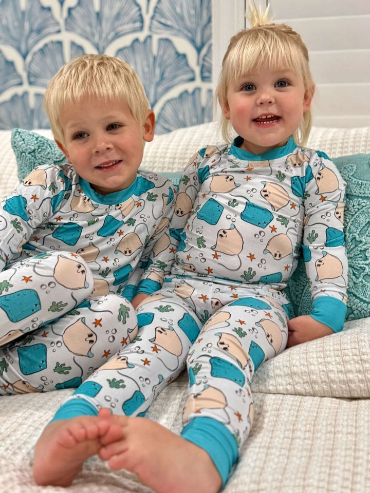 Resting Rays Stingray Kids PJ Two-Piece - Tuck &amp; Char Co.