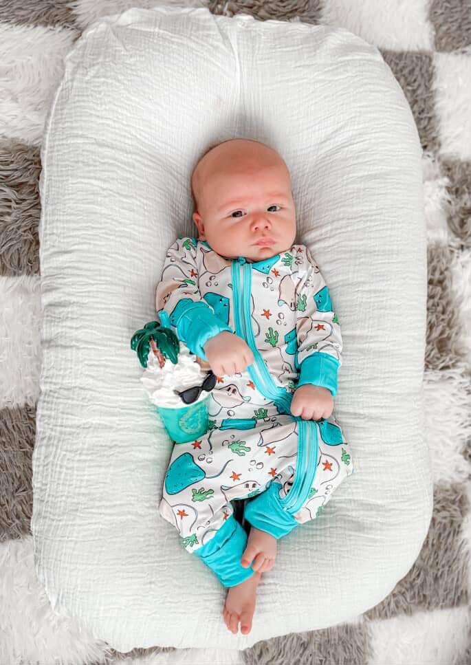 Resting Rays Stingray Kids PJ Zipper - Tuck &amp; Char Co.