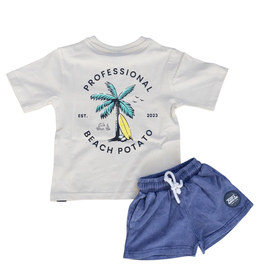 Shore Break Blue Acid Wash Shorts - Tuck &amp; Char Co.