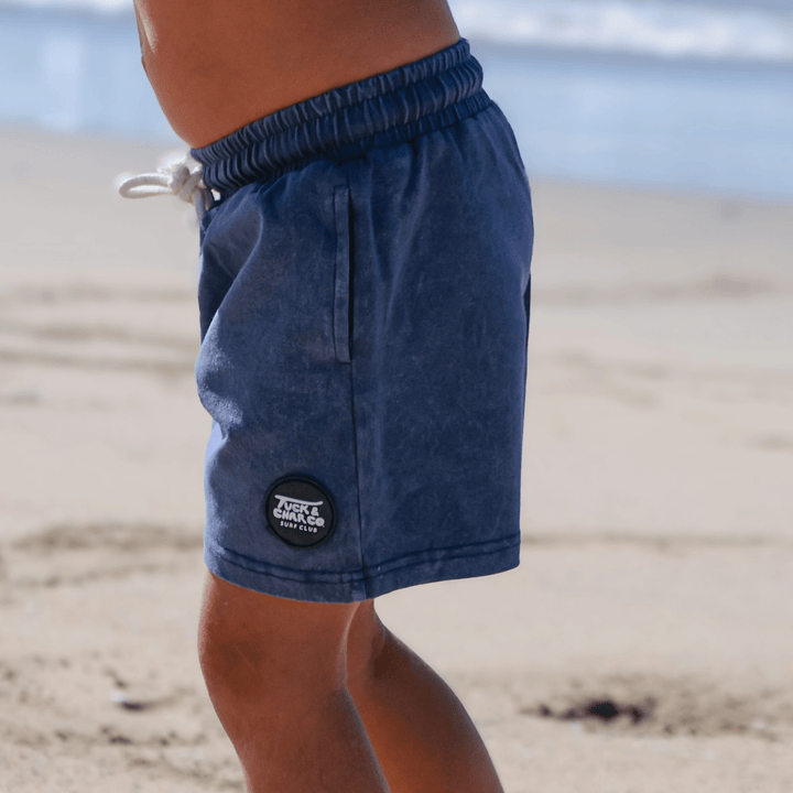 Shore Break Blue Acid Wash Shorts - Tuck &amp; Char Co.