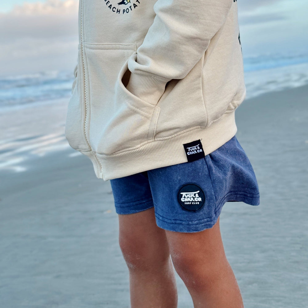 Shore Break Blue Acid Wash Shorts - Tuck & Char Co.