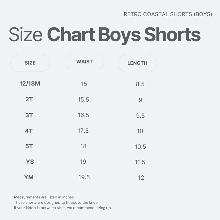 Shorts – Boys Retro Coastal Surf Club (Blue) - Tuck &amp; Char Co.