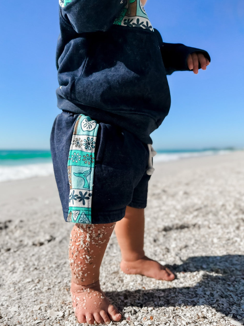 Shorts – Boys Retro Coastal Surf Club (Blue) - Tuck & Char Co.