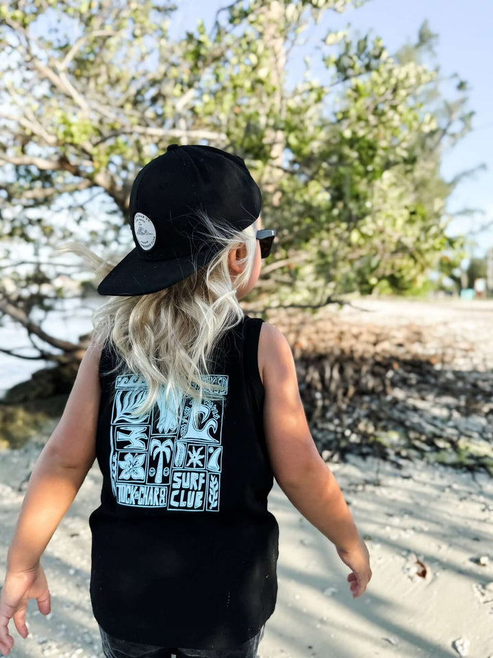 Surf Club Black Tank Top - Tuck &amp; Char Co.