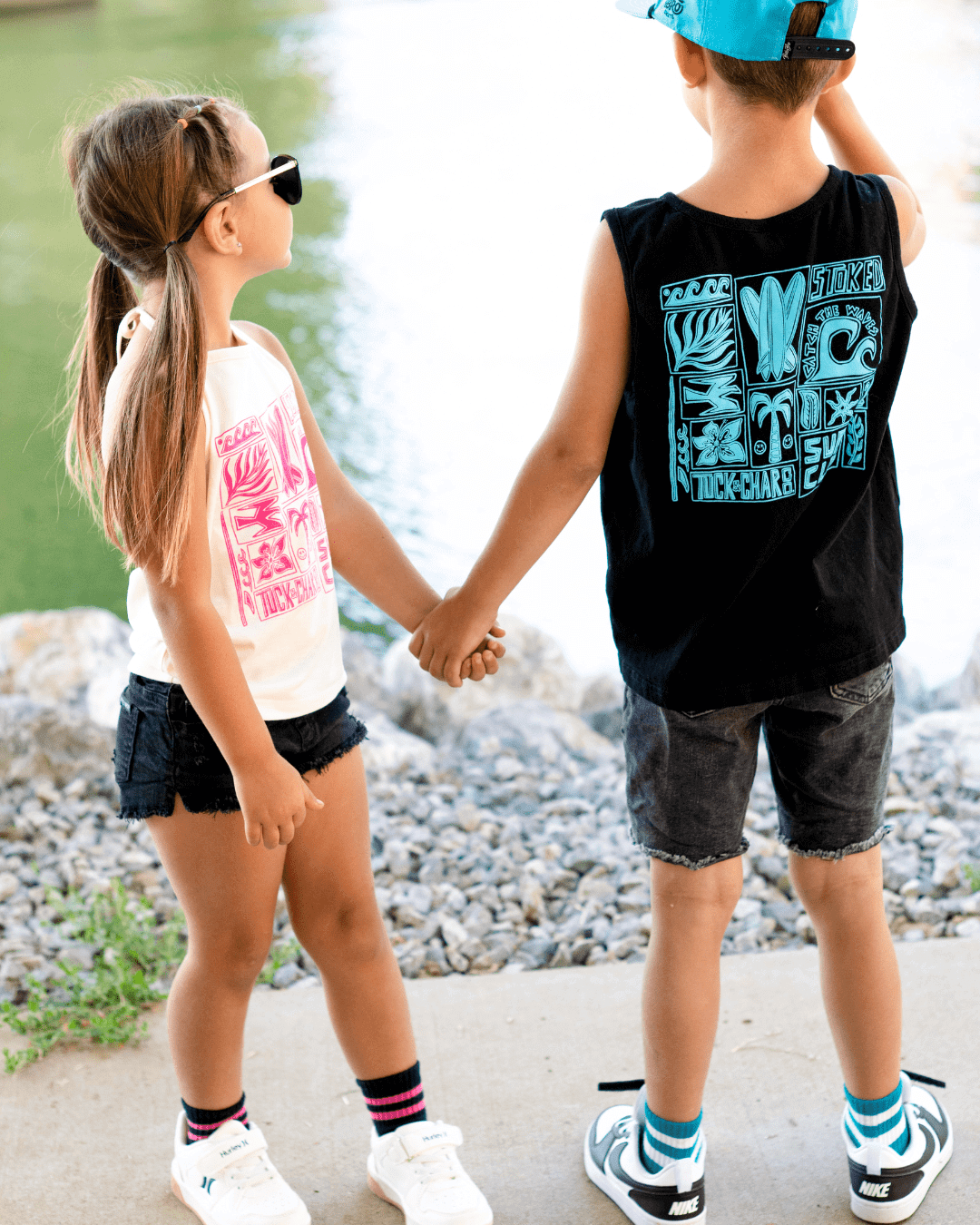 Surf Club Black Tank Top - Tuck &amp; Char Co.