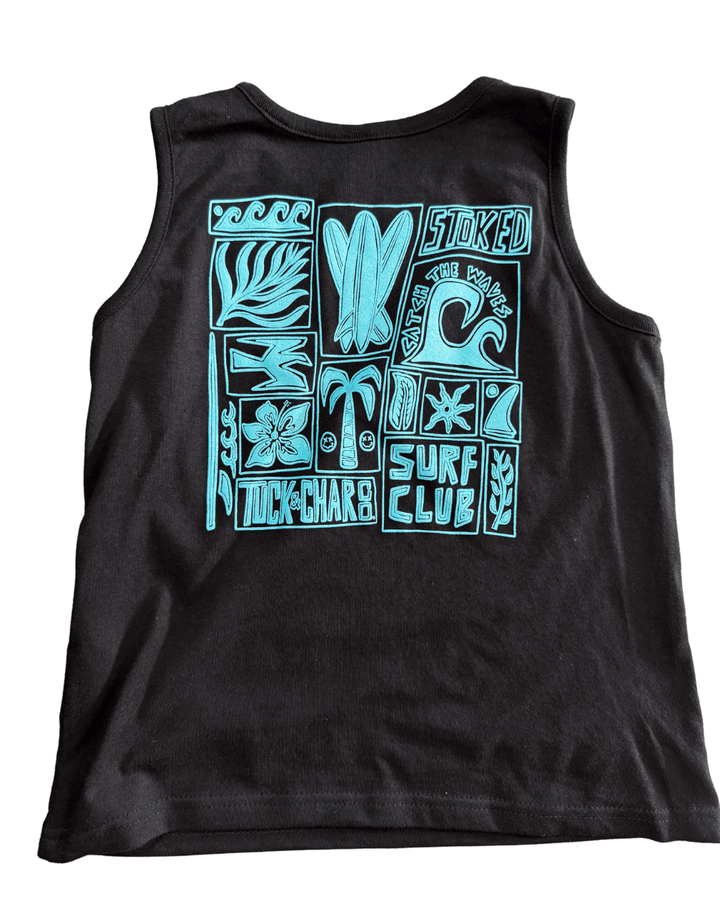 Surf Club Black Tank Top - Tuck &amp; Char Co.