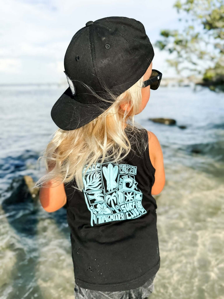 Surf Club Black Tank Top - Tuck &amp; Char Co.