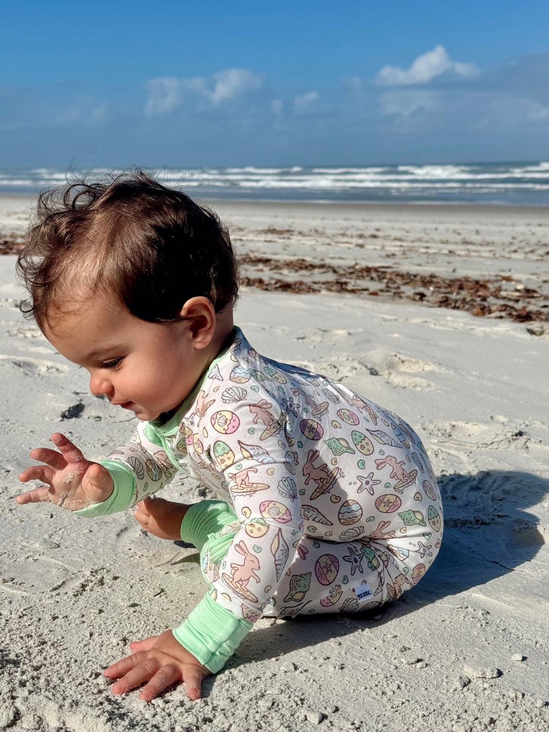 Surfing Bunnies Easter Zippy Pajamas - Tuck &amp; Char Co.