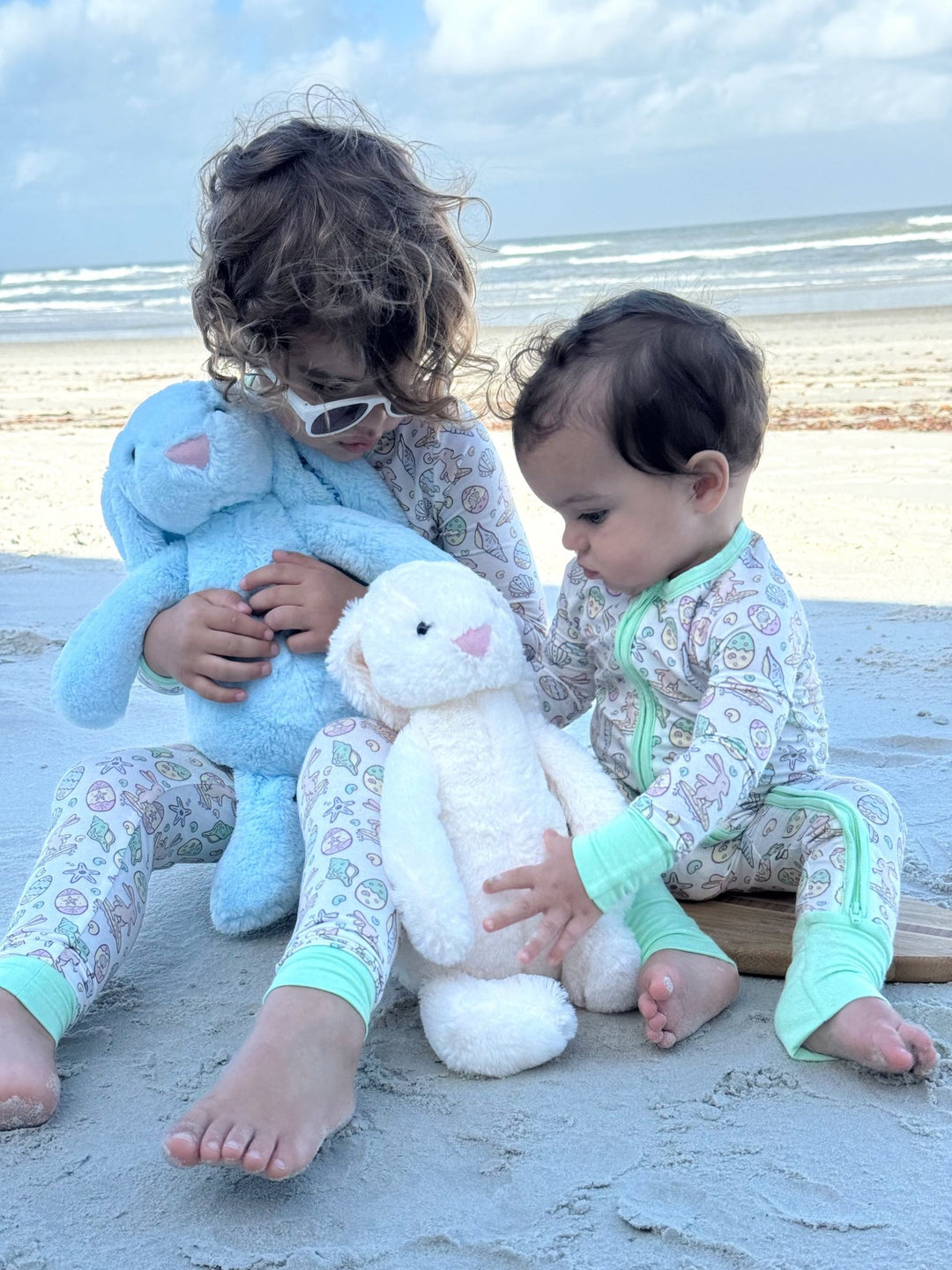 Surfing Bunnies Easter Zippy Pajamas - Tuck &amp; Char Co.