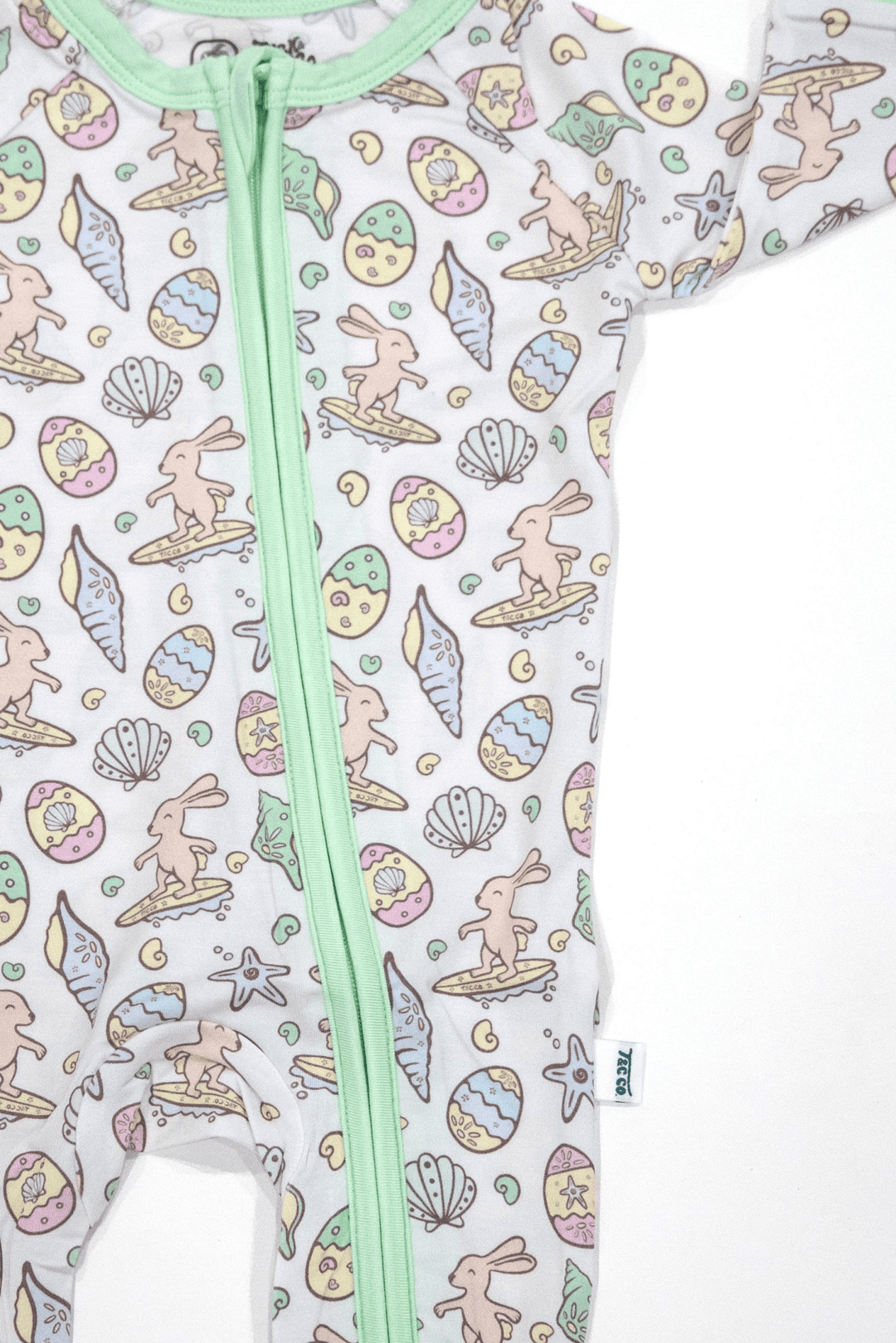 Surfing Bunnies Easter Zippy Pajamas - Tuck &amp; Char Co.